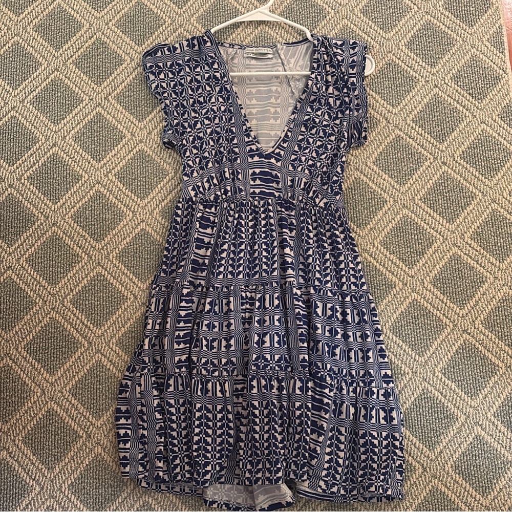 Urban Outfitters Blue and White Patterned Dress